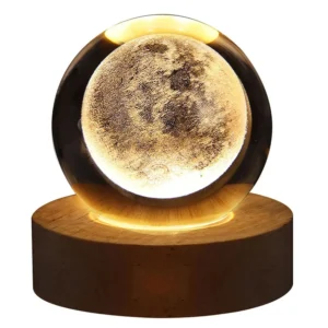 Night Light 3D Crystal Ball Lamp with Galaxy and Moon - Image 7